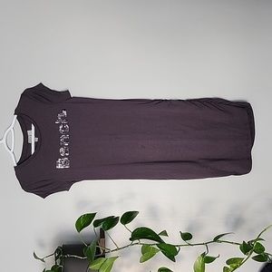BENCH dark grey black sequins t shirt dress small